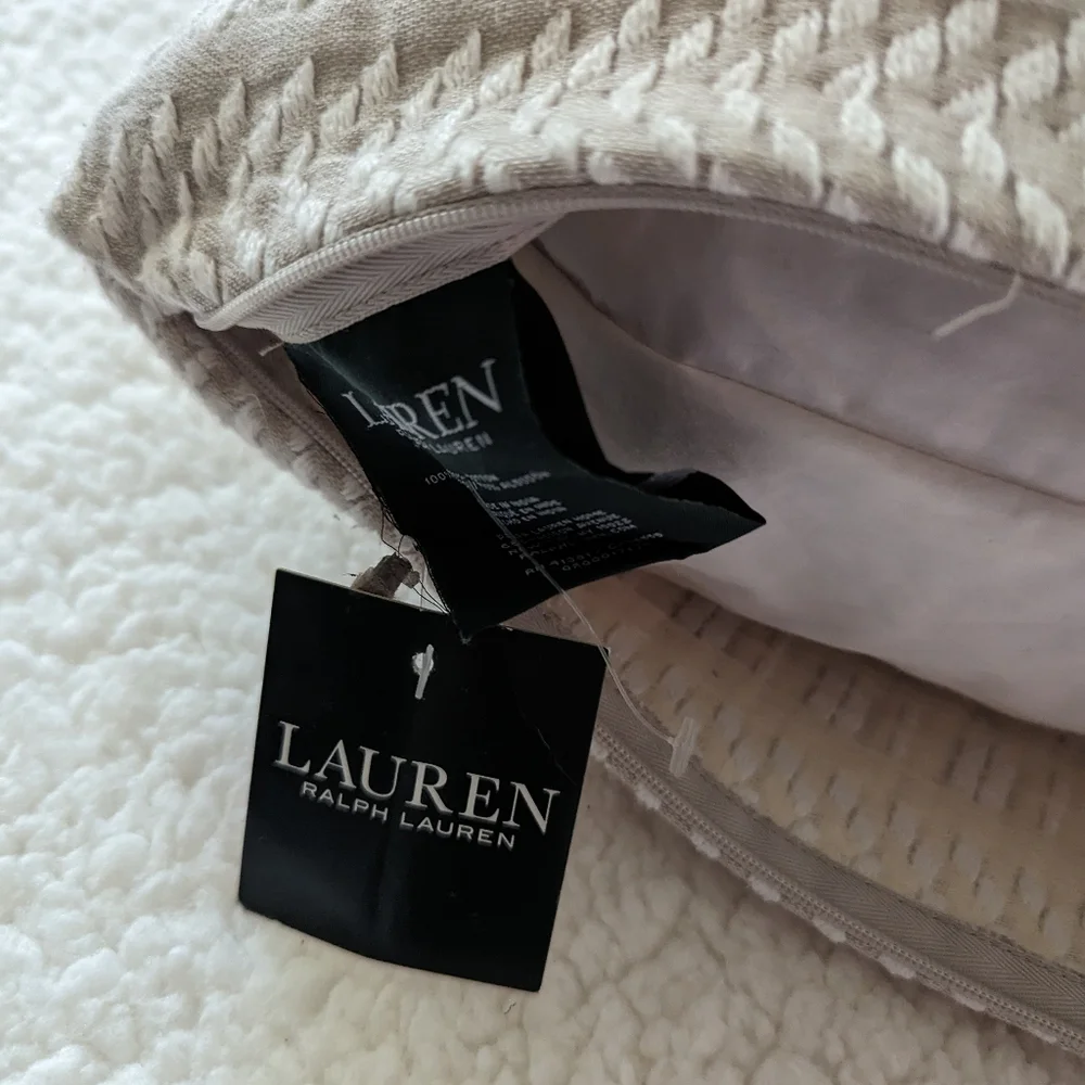 Ralph Lauren embroidered throw pillow with feather insert - Picture 6 of 9